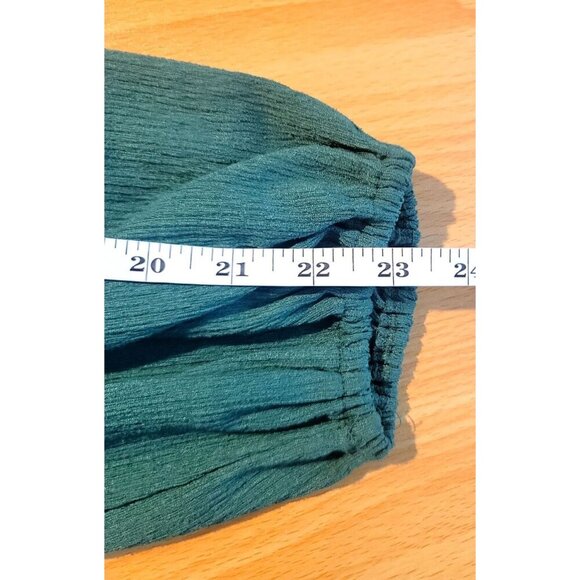 ZAC & RACHEL Blouse 2X Lace Gauze Bell Sleeve Boho Green Peasant Floral Casual - Picture 5 of 10